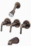 8 Three-way Tub and Shower Valves Faucets, Red Oil Bronze Finish