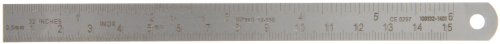 Integra Miltex18-660 Stainless Steel Flexible Ruler without Clip, Graduated in Millimeters and Inches, 6" Length
