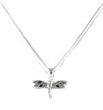 Beatiful Equinox Designs 925 Sterling Silver Genuine Abalon Shell Dragonfly Charm Necklace