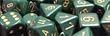 Polyhedral 7-Die Opaque Dice Set - Dusty Green with Copper