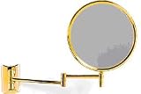 Dual Arm Pivot Wall 5X Mount Mirror, Brass