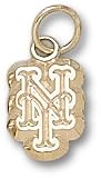 New York Mets "Ny" 3/8" 14K Charm/Pendant