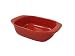Chantal Ceramic Talavera Style 3 1/2 Quart Rectangular Baker, Glossy Cinnabar