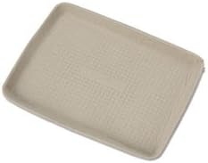 (6 Pack Value Bundle) HUHTUG StrongHolder Molded Fiber Food Trays, 9 x 12 x 1, Beige, Rectangular
