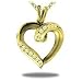 Natural Diamonds Fancy Yellow Color Enhanced in Gold Heart Pendant