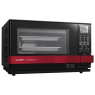Sharp Black SteamWave Oven w/ Red Handle