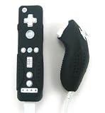 Nintendo Wii Remote and Nunchaku Controller Version 2.0 Super Grip Black Silicone Skin Case Cover (Remote and Nunchaku NOT Included)