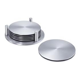 Zack 20374 REGIO Stainless Steel Coaster with Stand-Set of 6 by Zack