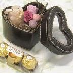 【バレンタイン】「チョコハートBox」【プリザーブドフラワー】