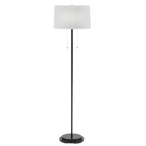 Bronze Double Pull White Knifepleated Shade Floor Lamp by Universal Lighting and Decor