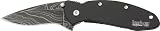 Kershaw Assisted Opening Scallion Damascus Steel Black Handle
