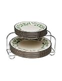 Lenox Holiday Platinum 12-Piece Dinnerware Set with Bonus Caddy, Service for 6