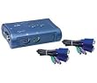 TRENDnet 2-Port PS/2 KVM Switch Kit (Includes 2x KVM Cables) TK-205K (Blue)
