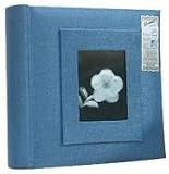 Kleer-Vu Photo / Memo Album, Elegant Glitter Fabric Collection, Blue, Holds 200 4 x 6 Photos, 2 Per Page.