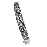 Sterling Silver Marcasite 10mm Bangle Bracelet QB358