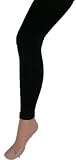 Adult Black Ankle-Length Leggings Footless Tights Nylon/Spandex OSFM