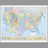 American Map 714891 Hammond Deluxe Laminated Rolled Political World Map, 50w x38h