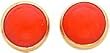 14K Yellow Gold Salmon Coral Stud Earrings Jewelry