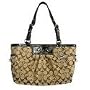 Women's Gallery Khaki/Chocolate Jacquard Tote: Khaki/Chocolate Tote