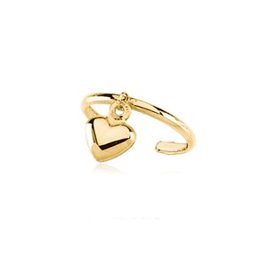 heart toe ring, 14ky