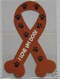 New 5.75 Dog Car Magnet Ribbon (I Love My Dog) Brown