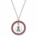 Los Angeles Angels of Anaheim Spirit Crystal Logo Wreath Necklace