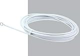 Plastic covered Net / Voile curtain wire 250cm complete with Hooks & Eyes