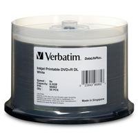 Verbatim 96862 8.5GB 8X DataLifePlus White Inkjet Printable DVD+R DL - 50 Disc Spindle