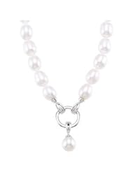Genuine IceCarats Designer Jewelry Gift Sterling Silver Frsh Cltd Pearl W/Detach Enhan. 18.00 Inch Freshwater Cultured Pearl Strand With Detachable Enhancer Frsh Cltd Pearl W/Detach Enhan In Sterling Silver