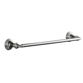 KOHLER 10550-CB Devonshire 18-Inch Towel Bar, Polished Chrome with Vibrant Polished Brass Accents