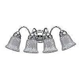 Sea Gull Lighting 4873-05 Brookchester Four-Light Vanity, Chrome Finish with Clear Ribbed Glass