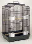 Bird cage, medium, black with smoke base - 14x18x21