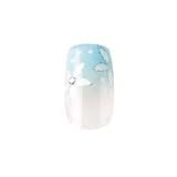 Party Nails Kit dOngles Pret-A-Poser 2x Pack de 12 Ongles Total de 24 Ongles Couleur Sky Blue Flowers #88021 + A-viva Lime a Ongle Bio !