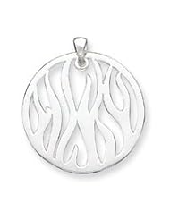 Sterling Silver Fancy Round Pendant