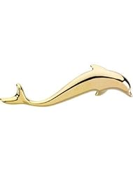 14k Yellow Gold Dolphin Brooch / Pendant
