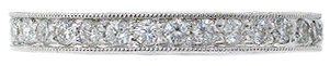 Diamond Antique Style Platinum Eternity Wedding Band Ring