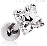 Flower Cz Cartilage Earring