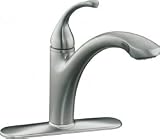 Kohler K 10433 VS Forté single-control pullout kitchen sink faucet with color-matched sprayhead and lever handle Stainless Steel