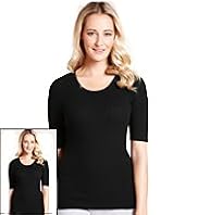 2 Pack Short Sleeve Pointelle Thermal Top