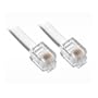 1 ft Telephone Cord RJ11, 6P/4C Flat Silver Satin Cable