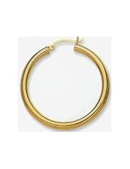 14k Plain Tube Hoop Earrings