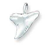 Sterling Silver Diamond Cut Shark Tooth Pendant with 20 inch Sterling Silver Chain