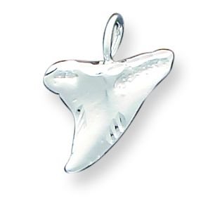 21aIIHHUtwL Sterling Silver Diamond Cut Shark Tooth Pendant with