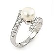 Elegant CZ & Pearl Ring