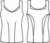 Ladies Brisbane Performance Tank Top (White with Navy, Small)