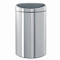 40 Liter Fingerprint Proof Touch Bin Trash Receptacle Finish: Brilliant Steel