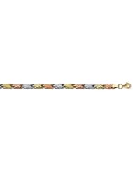 CleverEves 14K Gold Tri Color Stampato Bracelet
