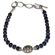 Link Bracelet for Women in Sterling Silver & Melachite Gemstone Jewelry 10 inches (gnklcs229brclt)
