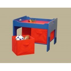 Sourcing Solutions Kids Activity Table with Four Storage Bins, Blue