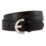 Harley Davidson Women's Contour Belt. 100% genuine leather 1 1/4 wide strap. Embossed font graphic on strap. Engraved font graphic on buckle. 99516-08VW